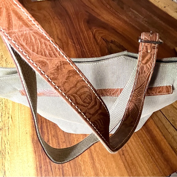 SHARIF Studio Tote Bag & Crossbody Bag Set Textured Canvas Embossed Leather NWOT - Picture 5 of 15